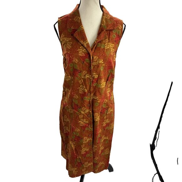 Christopher Banks Womens Size 8 Dress Sleeveless Button Front Linen Blend Midi - Picture 1 of 8